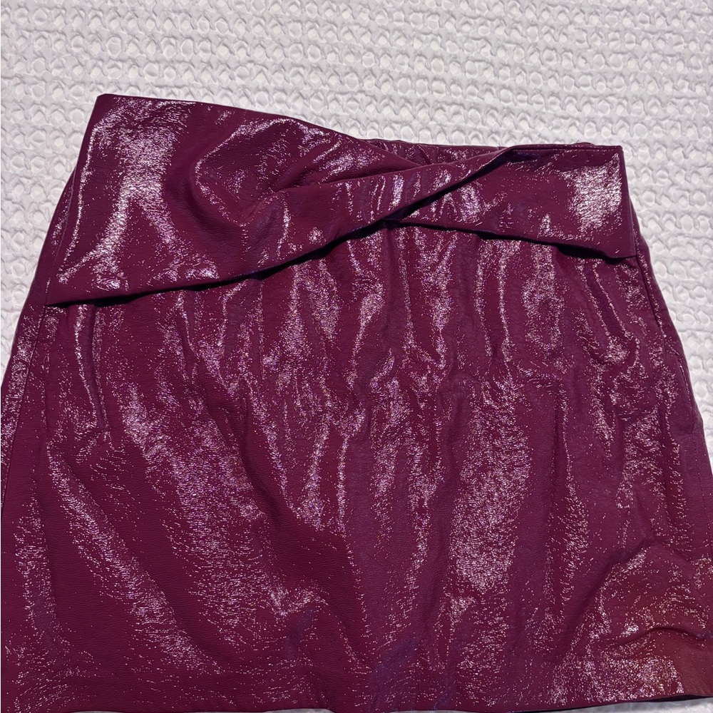 Zara Glossy Burgundy Skirt